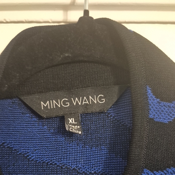 Ming Wang Zebra Pattern Blue and Black Blazer XL - Picture 2 of 4